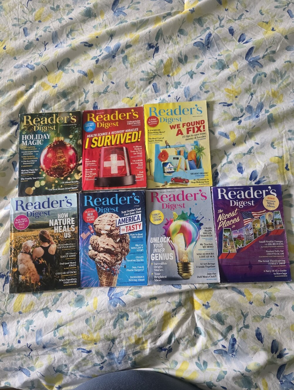 Quantity Of 7 Reader's Digest Magazines December 2024 - November 2025 English